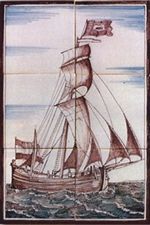 Holländische Fliesen mit Schiff